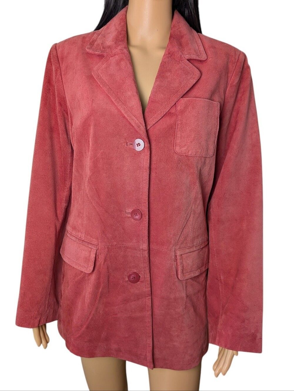 Vintage Red Leather Suede Jacket